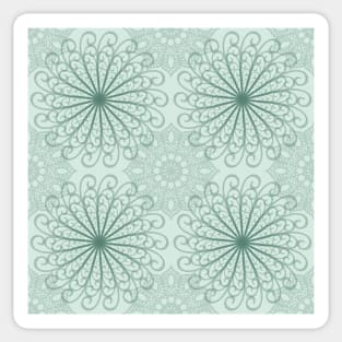 Blue-Green Abstract Mandala Pattern Sticker